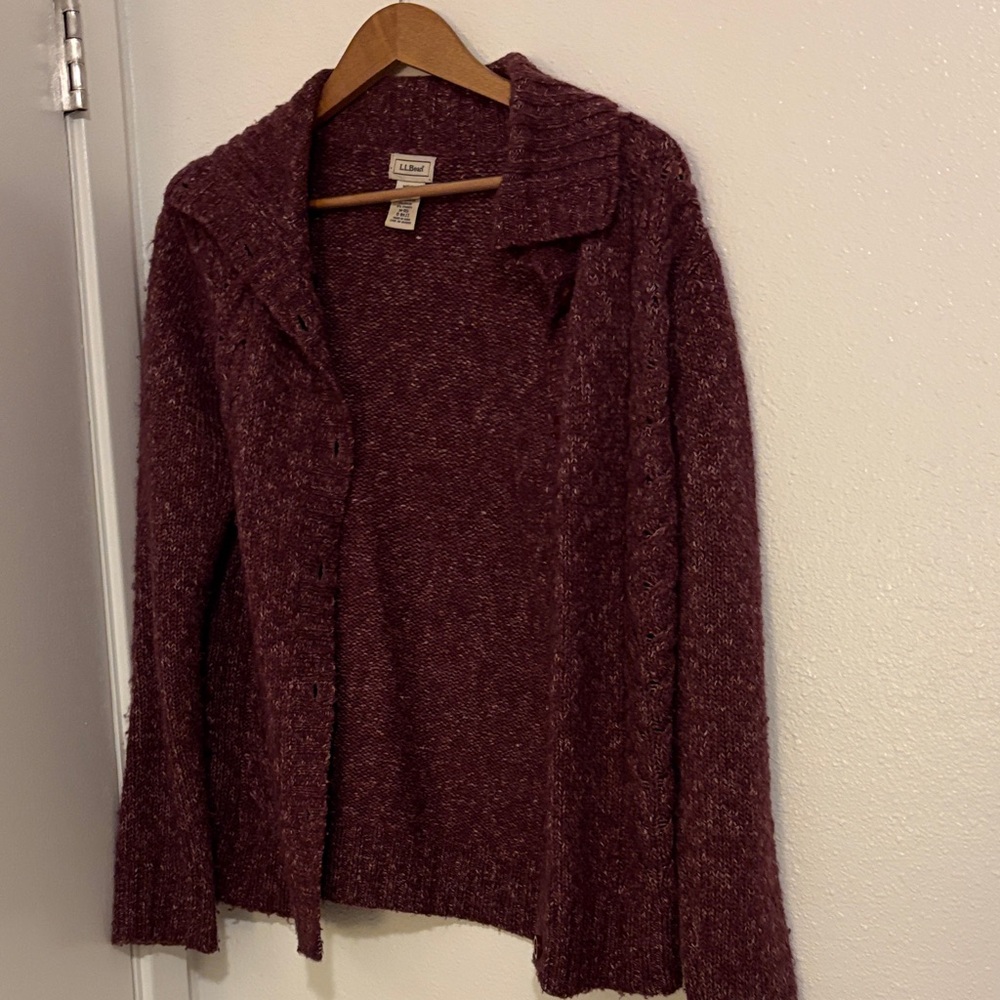 L.L. Bean Women's Burgundy Cardigan